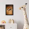Wereldkaart - Bruin - Kaart fotolijst zwart zonder passe partout klein -usfeer4_kinderkamer