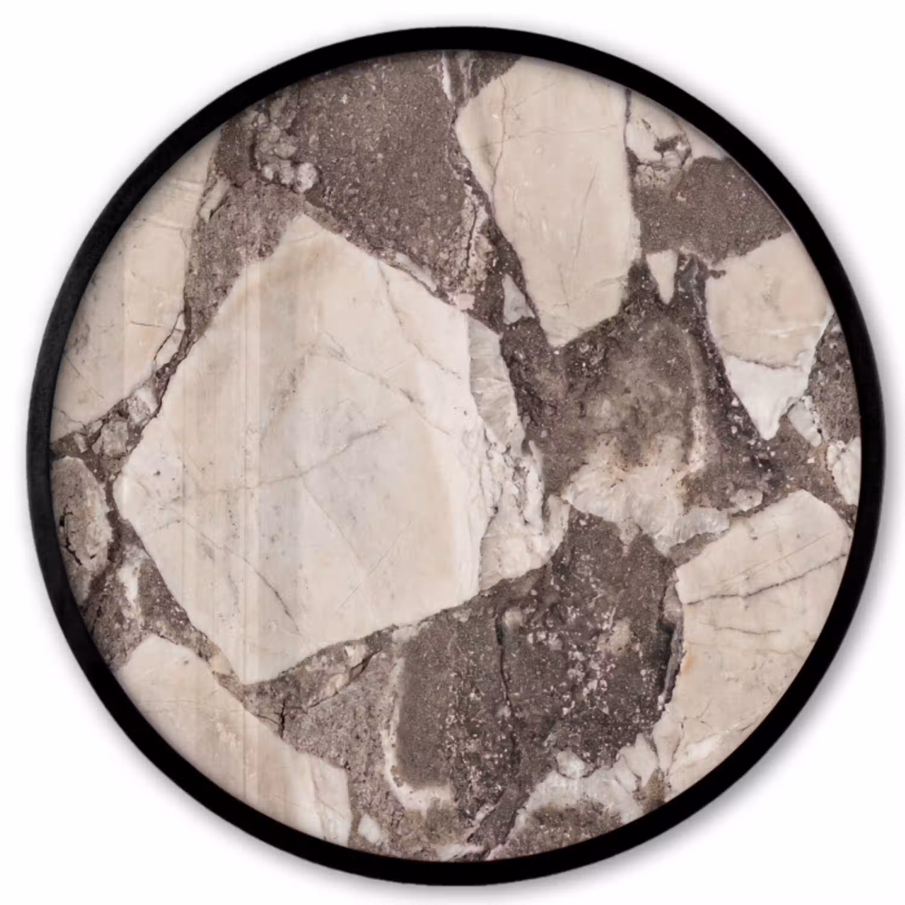 Textuur - Marmer - Abstract - Beige - Bruin Fotolijst rond zonder passe partout klein -3d