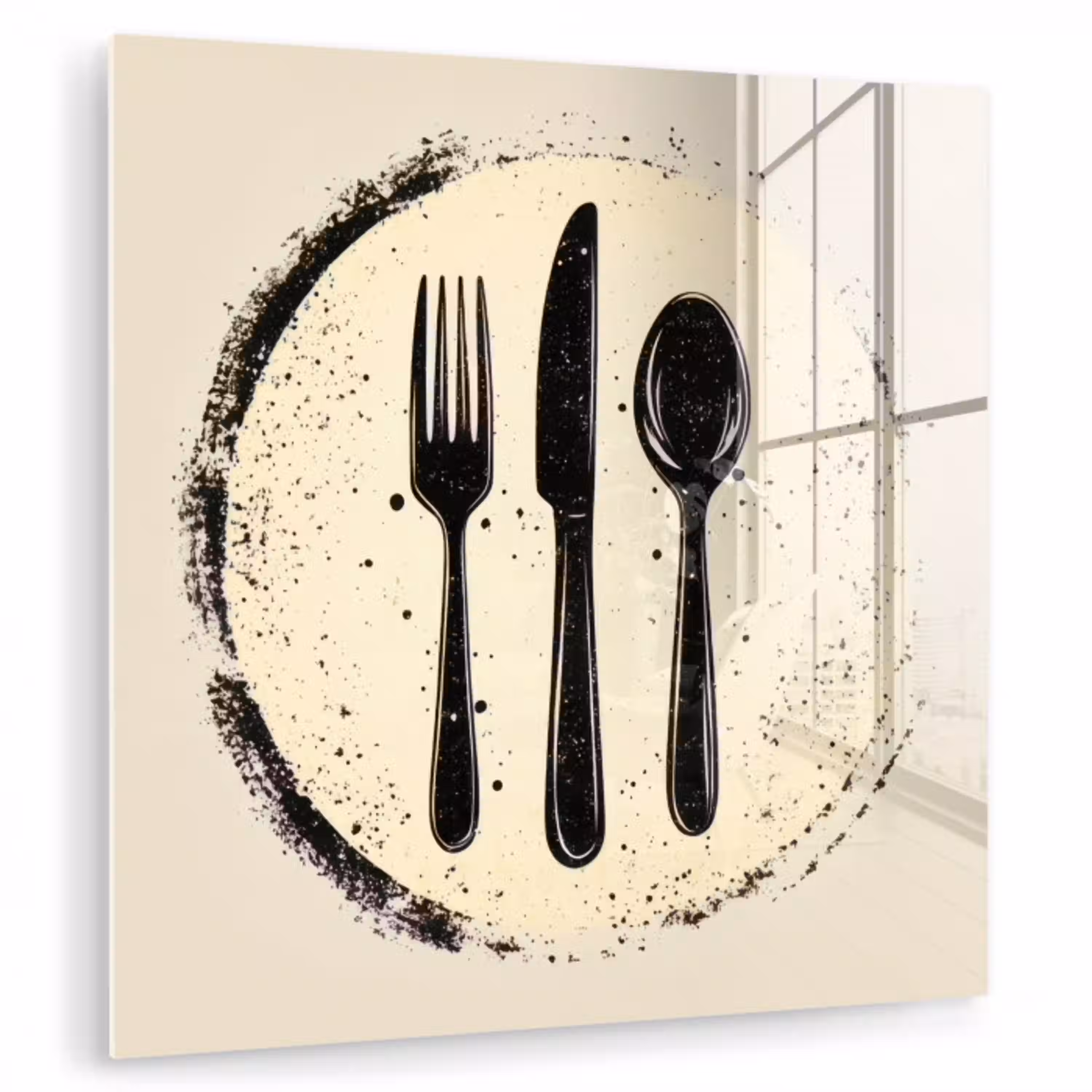 Zwart - Bestek - Rondje plexiglas 5mm klein -zzzproduct_nieuw
