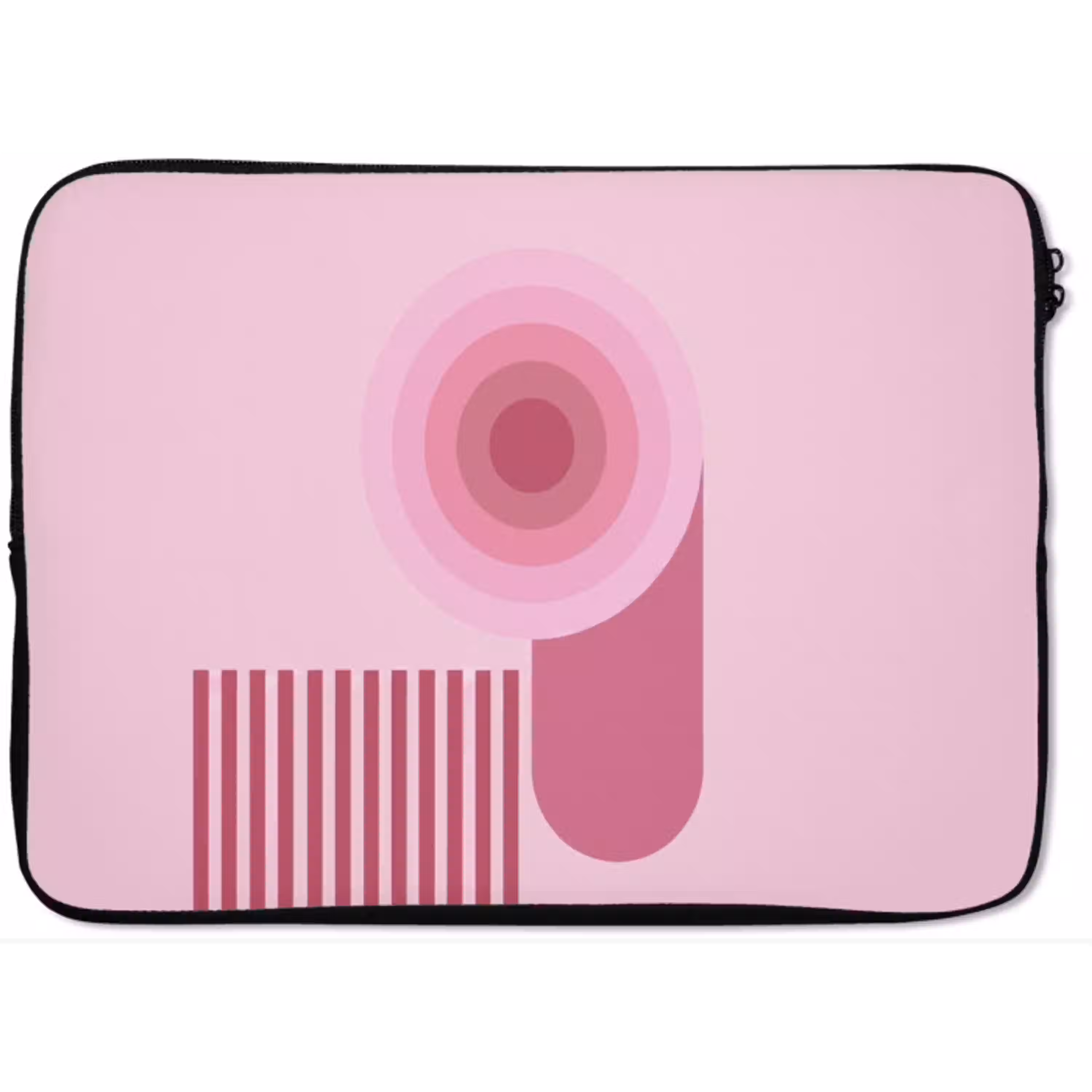 Abstract - Cirkels - Strepen - Modern - Roze laptophoes neopreen klein -zkaufland3dotto