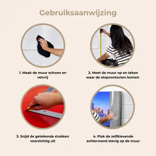 Skyline - Blauw - Wolkenkrabbers - Stad keuken achterwand 2 middel -gebruiksaanwijzing_NL