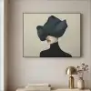 Vrouw - Groen - Hoed Textielframe - compleet frame klein -sfeer2