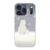 Ijsbeer - Sneeuw - Sterren - Blauw Telefoonhoesje iPhone 17 Pro klein -3d