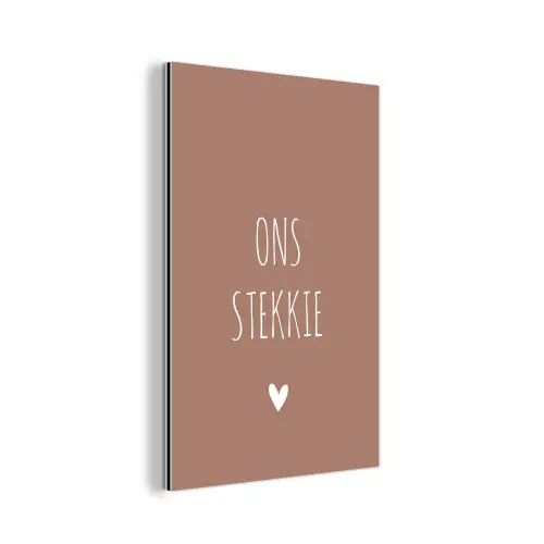Quotes - Ons stekkie - Spreuken aluminium wit klein -3d
