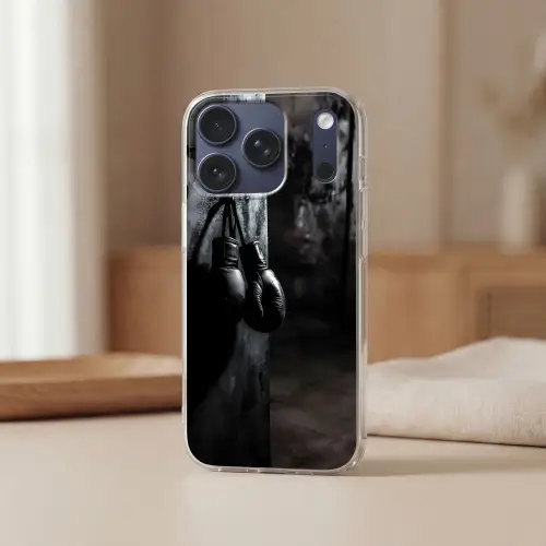 Bokshandschoenen - Muur - Duister - Zwart Telefoonhoesje iPhone 17 Pro klein -sfeer2