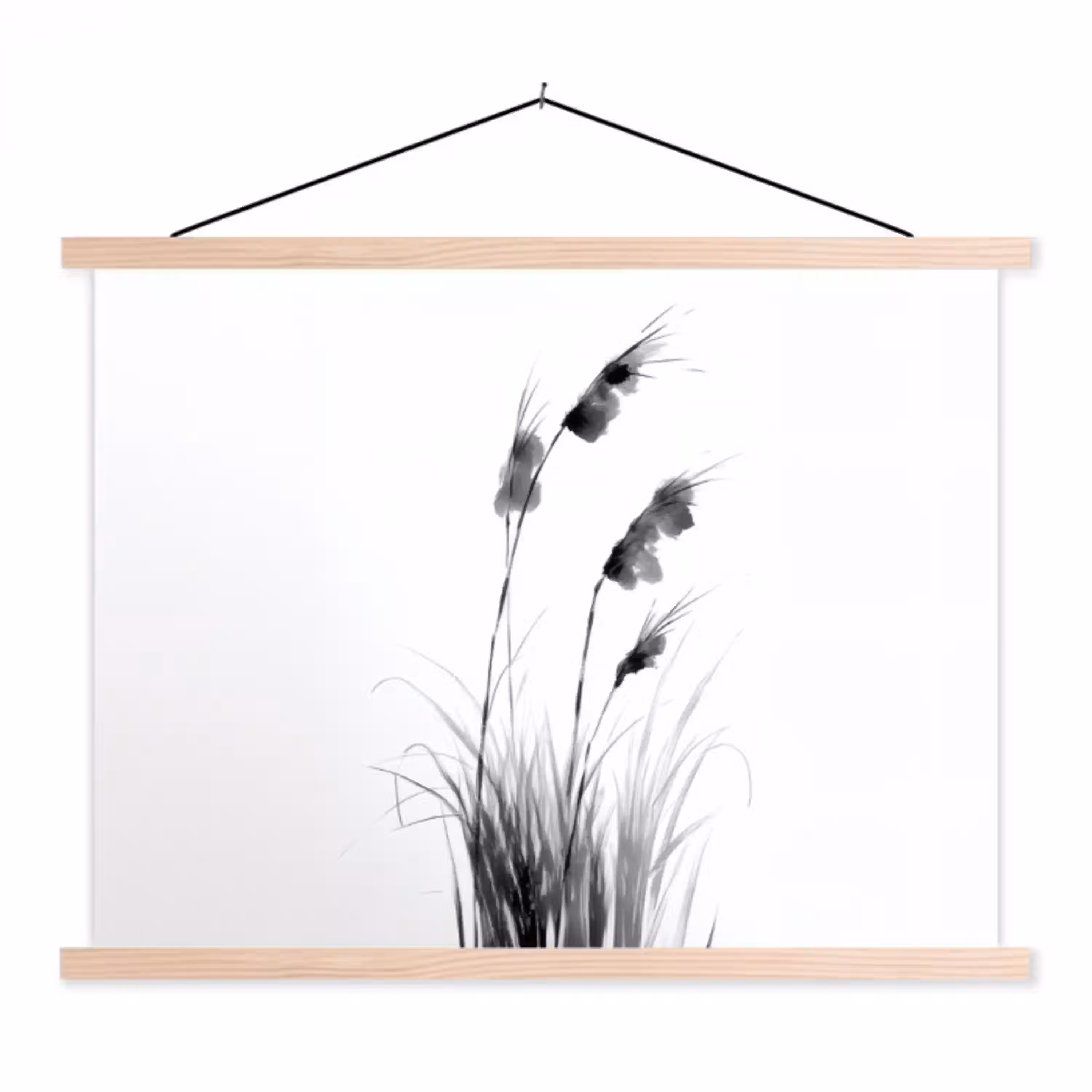 Minimalistisch - Stelen - Wit textielposter latten blank klein -3d