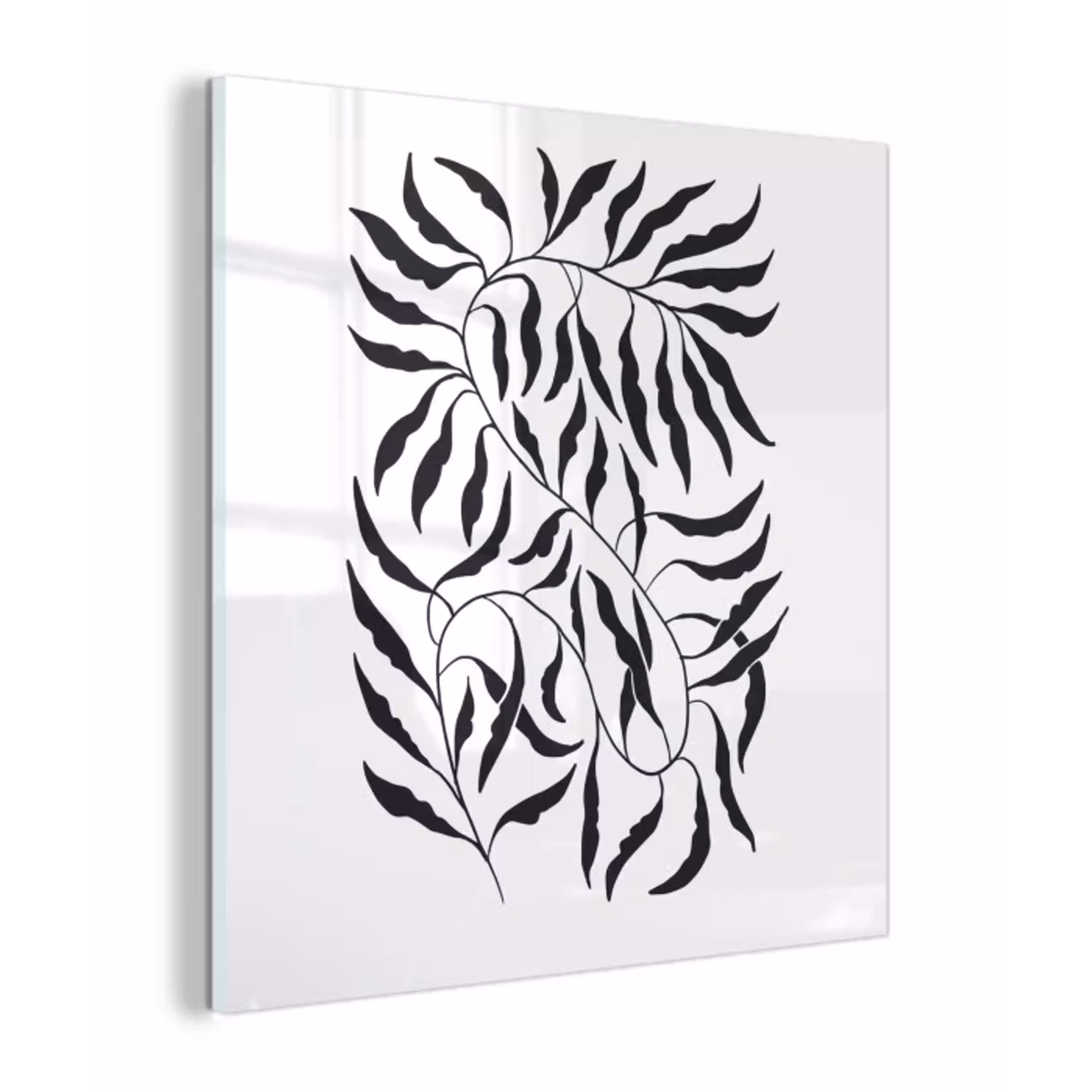Bladeren - Planten - Bohemian - Wit - Abstract plexiglas 5mm klein -z3d