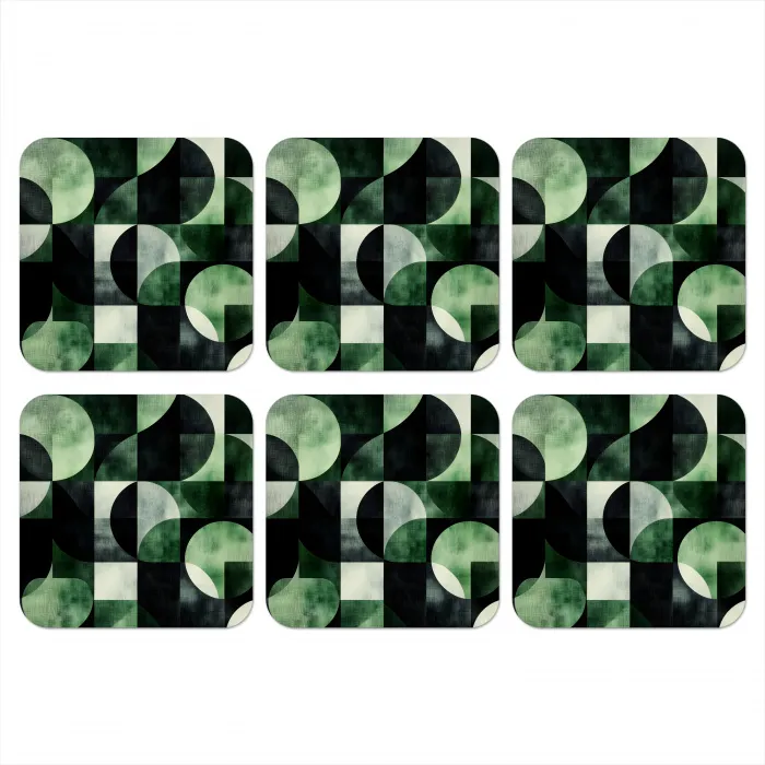 Abstract - Groen - Vormen onderzetter kurk middel -3d