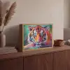 Tijger - Olieverf - Dieren - Kunst Light Box met batterij (Wandlamp) middel -sfeer2