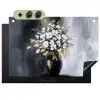 Bloemen - Wit - Vaas - Abstract Inductie beschemer met haakjes klein -3d
