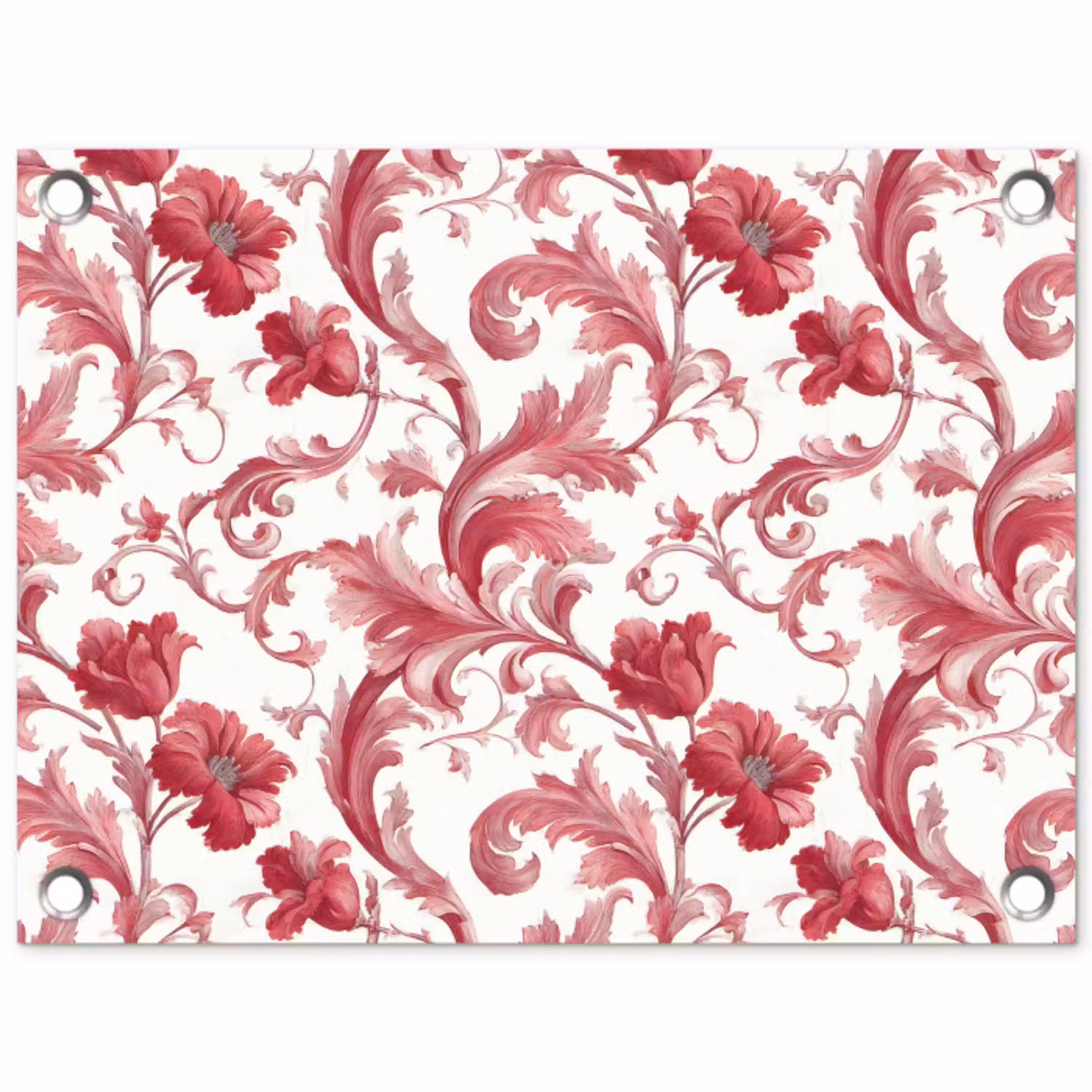 Barok - Patroon - Rood tuinposter los doek klein 239 -3d