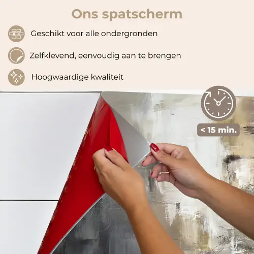 Kleurenpalet - Penseelstreken - Beige - Nevelig keuken achterwand spatscherm klein -spatscherm_NL