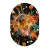 Explosie - Verfstructuur - Goud - Abstract Wandcirkel Ovaal Forex klein -3d