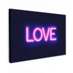 Neon - Love - Valentijn Tuinposter op houten frame 2 cm dik klein -3d