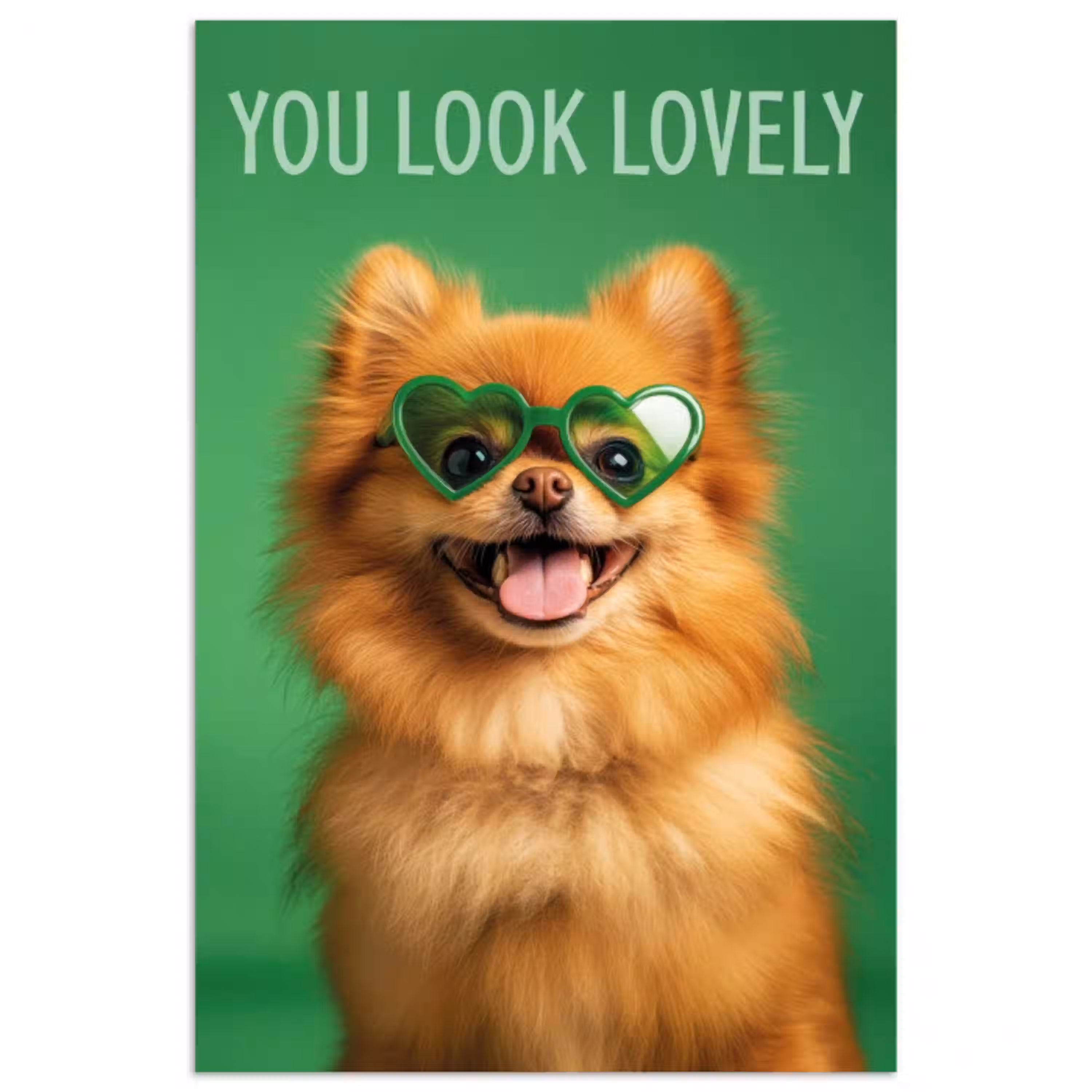 Hond - Zonnebril - Valentijn - Love poster papier klein -3d