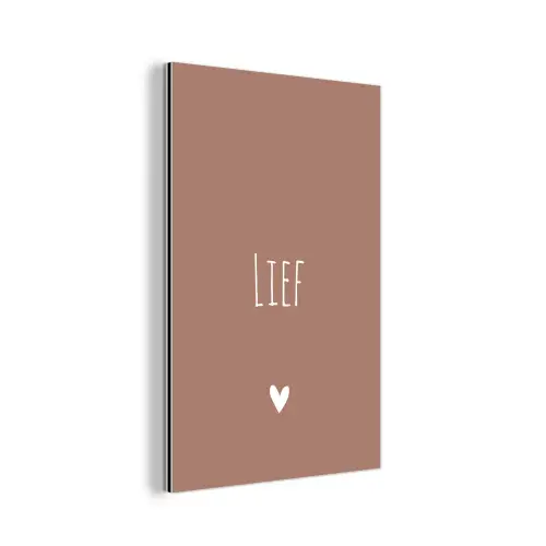 Spreuken - Quotes - Lief aluminium wit klein -3d