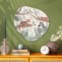 Jungle - Rustiek - Pastel Wandcirkel Organisch Aluminium middel -sfeer2