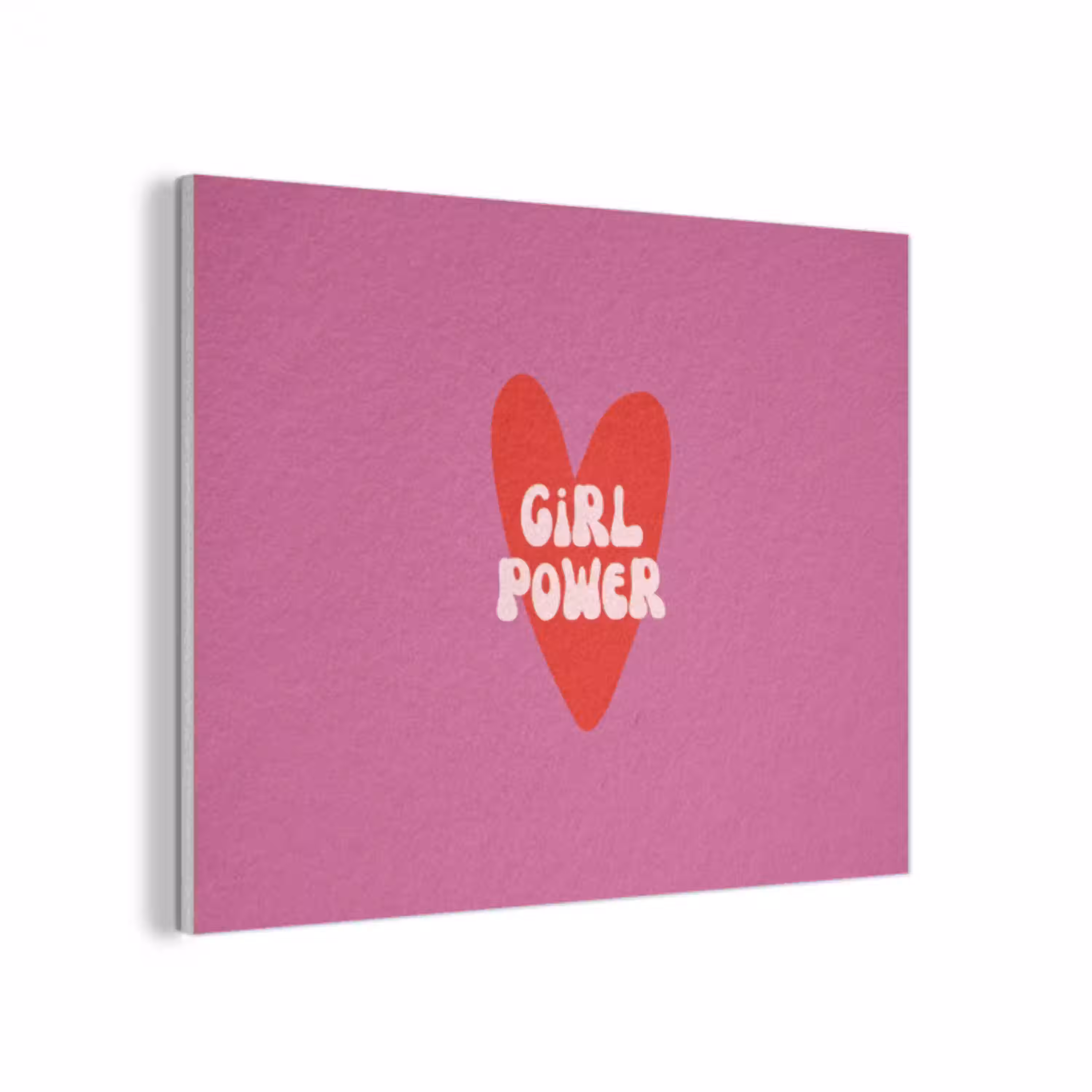 Girl power - Hart - Roze - Rood PET vilt klein -3d