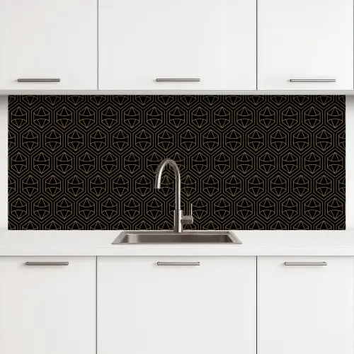 Goud - Zwart - Diamant keuken achterwand 2 middel 871 -3d