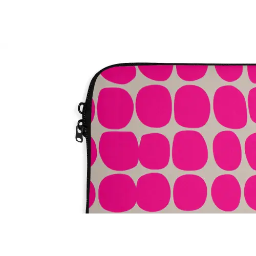 Stippen - Patroon - Roze laptophoes neopreen klein 279 -detail