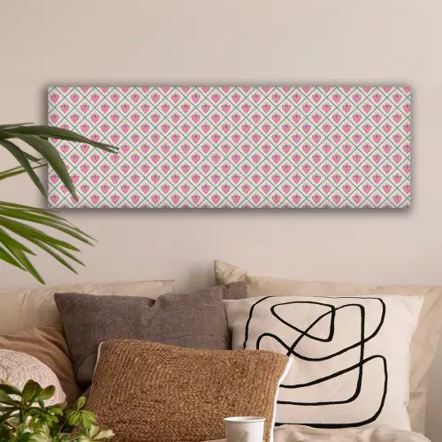 Retro - Ruit - Hartjes - Patroon canvas 2cm klein 828 -sfeer1