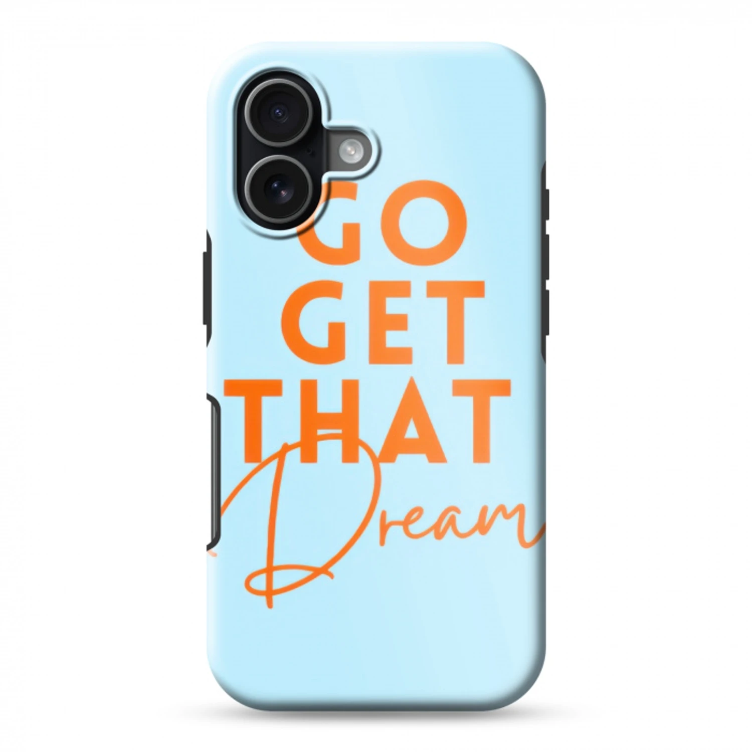 Blauw - Oranje - Tekst Toughcase MagSafe Apple iPhone 17 klein -3d