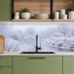Rivier - Sneeuw - Bos - Winter - Schilderachtig keuken achterwand 2 middel -sfeer3