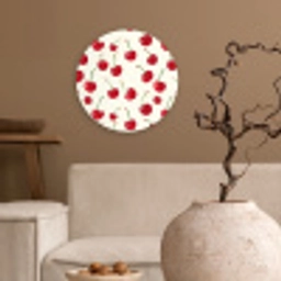Kersen - Minimalistisch - Rood Wandcirkel kunststof plaat 5mm dik klein 188 -sfeer1