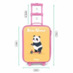 Panda - Step - Geel Kinderkoffer - Roze klein -productfoto_formaten