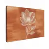 Bloem - Minimalistisch - Wit Tuinposter op houten frame 2 cm dik klein -3d