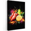 Paprika - Peer - Citroen - Graffiti - Verf - Abstract Tuinposter op houten frame 2 cm dik klein -3d