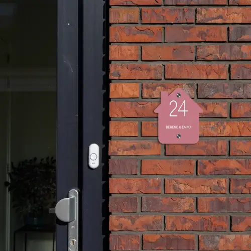 Oudroze - Klassiek Naambord Huisje klein -sfeer2