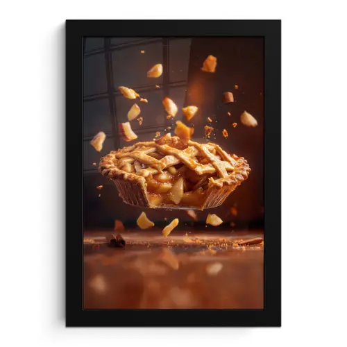 Appel - Taart - Warm - Eten fotolijst zwart zonder passe partout klein -3d