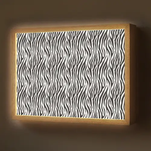 Zwart - Wit - Zebra - Patroon Light Box met batterij (Wandlamp) middel 907 -z3d_website