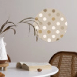 Polka - Dots - Beige Wandcirkel behangsticker klein 186 -sfeer3