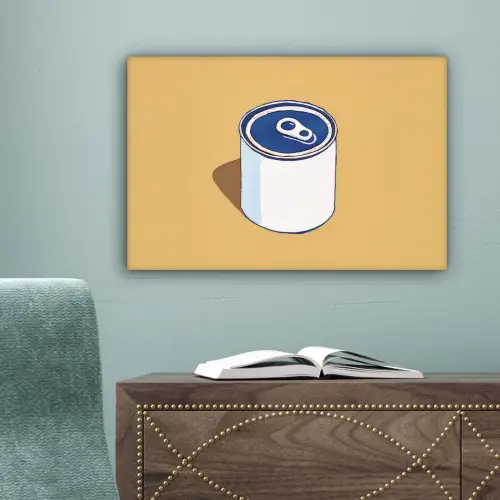 Blikje - Minimalistisch - Blauw - Illustratie canvas 2cm klein -sfeer4