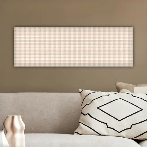 Plaid - Patroon - Vierkant - Beige canvas 2cm klein 828 -sfeer3