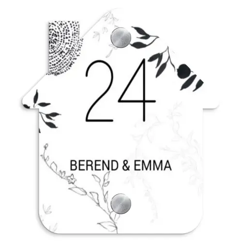 Botanisch - Klassiek Naambord Huisje klein -3d