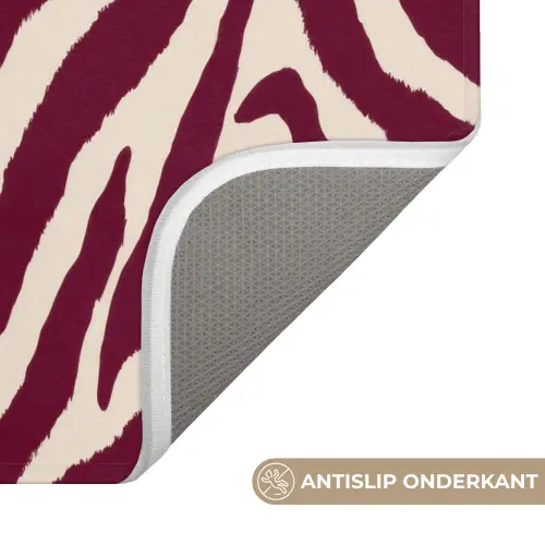 Zebra - Motief - Bordeaux - Rood WCmat U-uitsnede middel 1014 -USP_AntislipNL