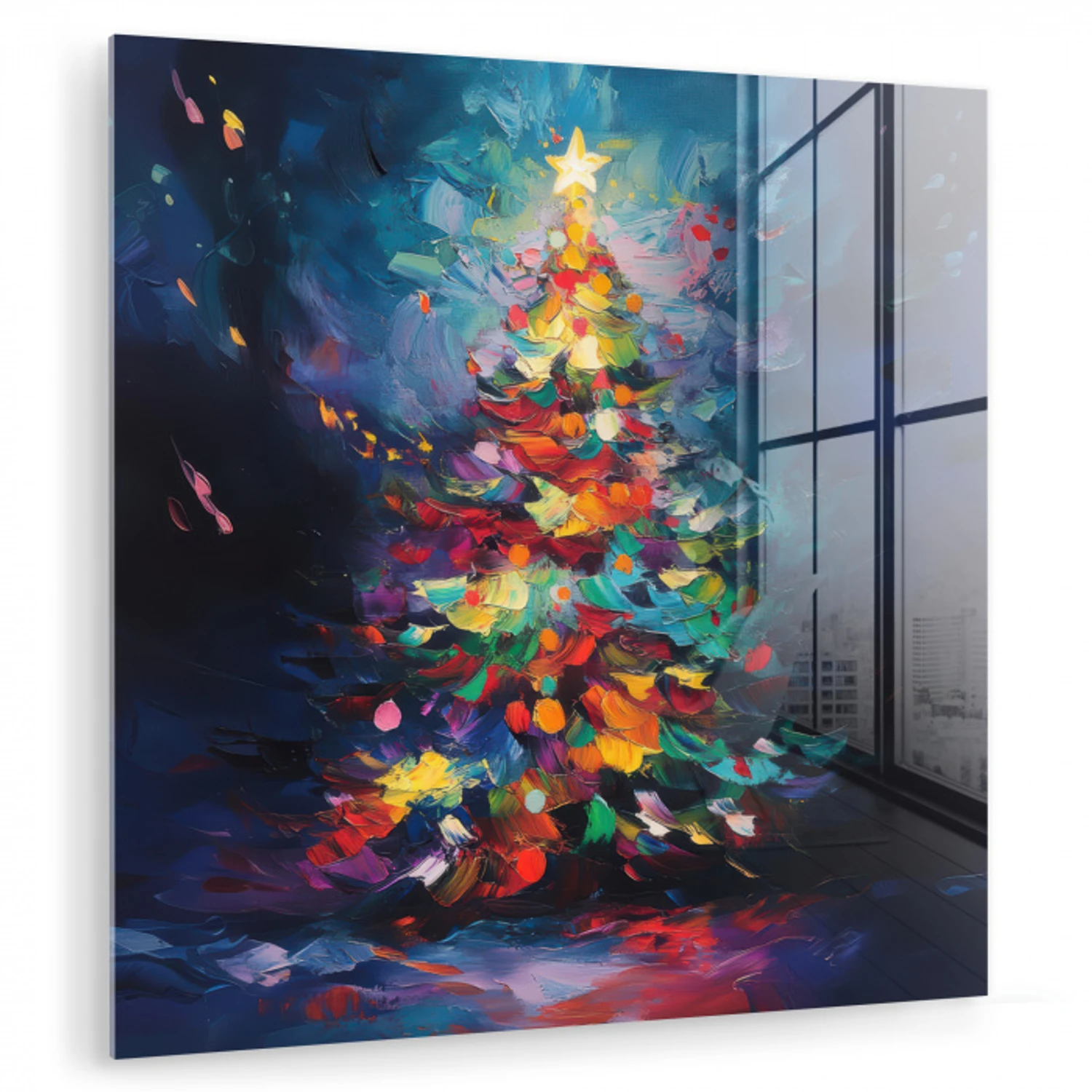 Kerstboom - Kerst - Abstract - Kleurrijk plexiglas 5mm klein -zzzproduct_nieuw