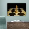 Schaakstuk - Koning - Schaakbord - Geblokt canvas 2cm klein -sfeer4