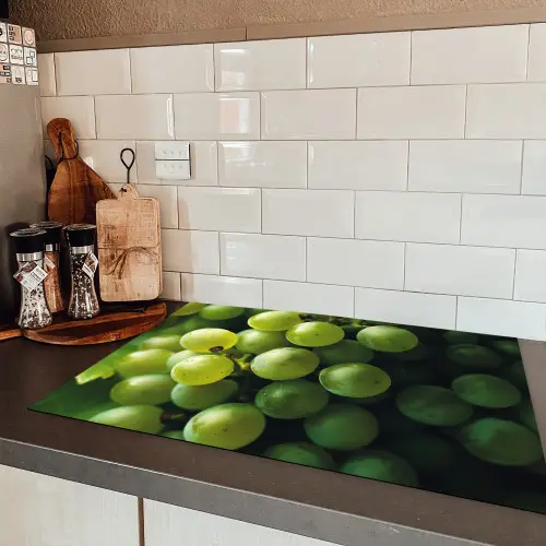 Druiven - Tros - Groen Inductie beschermer vinyl 3mm klein -sfeer3