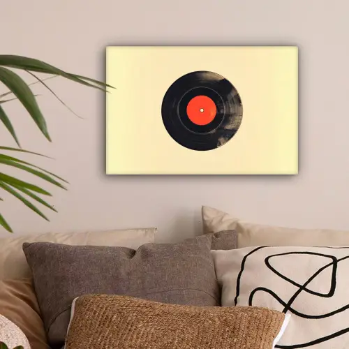 Illustratie - Vinylplaat - Beige - Vintage canvas 2cm klein -sfeer1