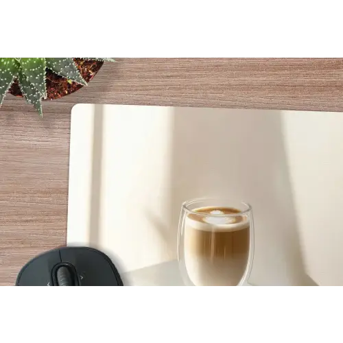 Mok - Latte - Minimalistisch - Schaduw muismat rubber klein -closeup