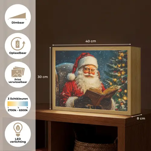 Kerstman - Kerst - Winter - Kerstboom Light Box met batterij (Wandlamp) middel -USP_websiteoverzichtNL
