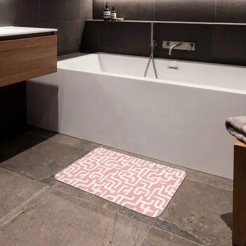Doolhofpatroon - Roze - Wit - Abstract Badmat klein 997 -sfeer3