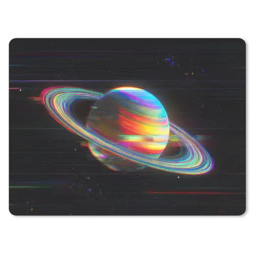 Planeet - Cirkel - Kleurrijk muismat rubber klein -3d