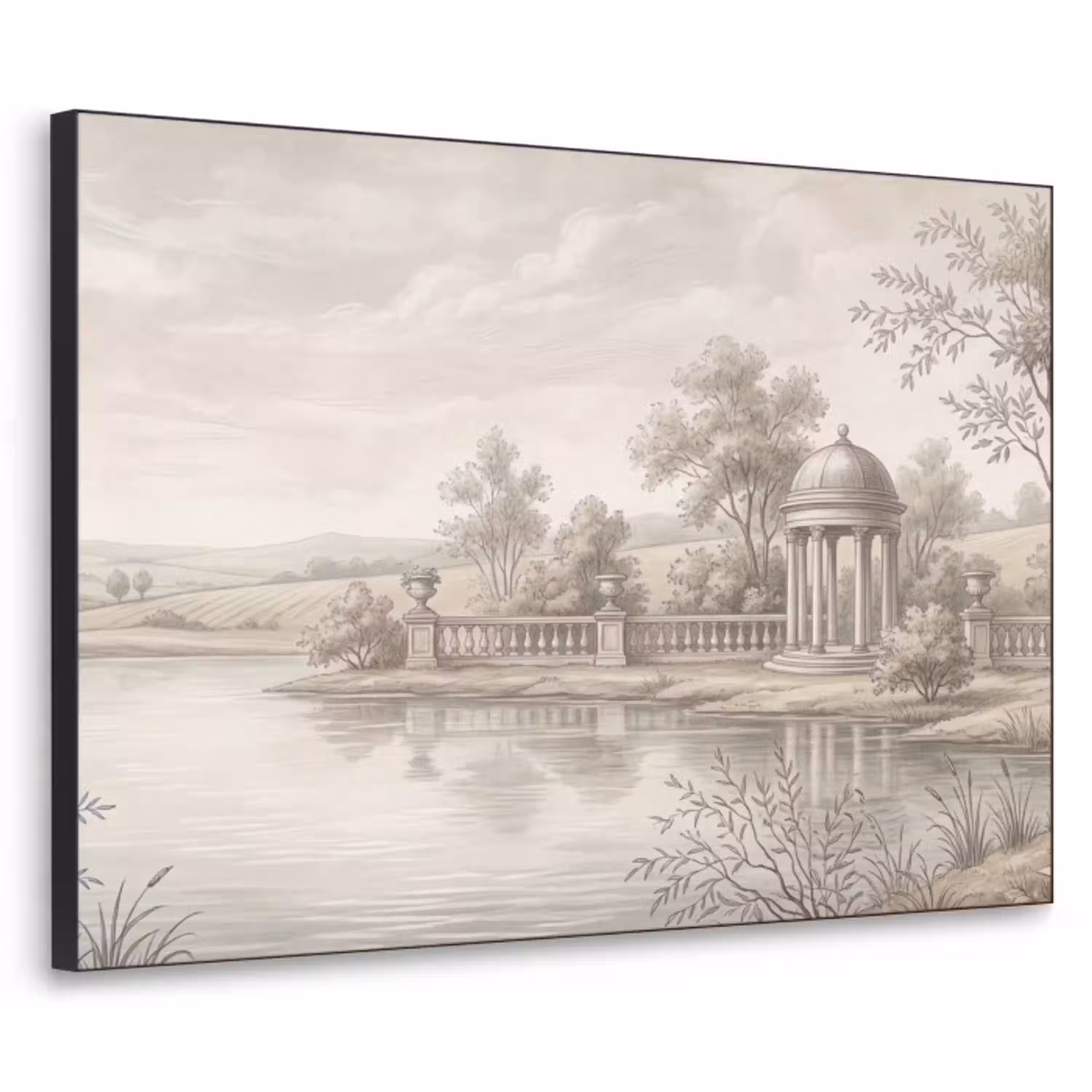 Terras - Water - Natuur - Landschap Textielframe zwart klein -3d