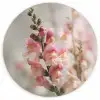 Bloem - Leeuwenbek - Roze - Stengel Wandcirkel kunststof plaat 5mm dik klein -3d