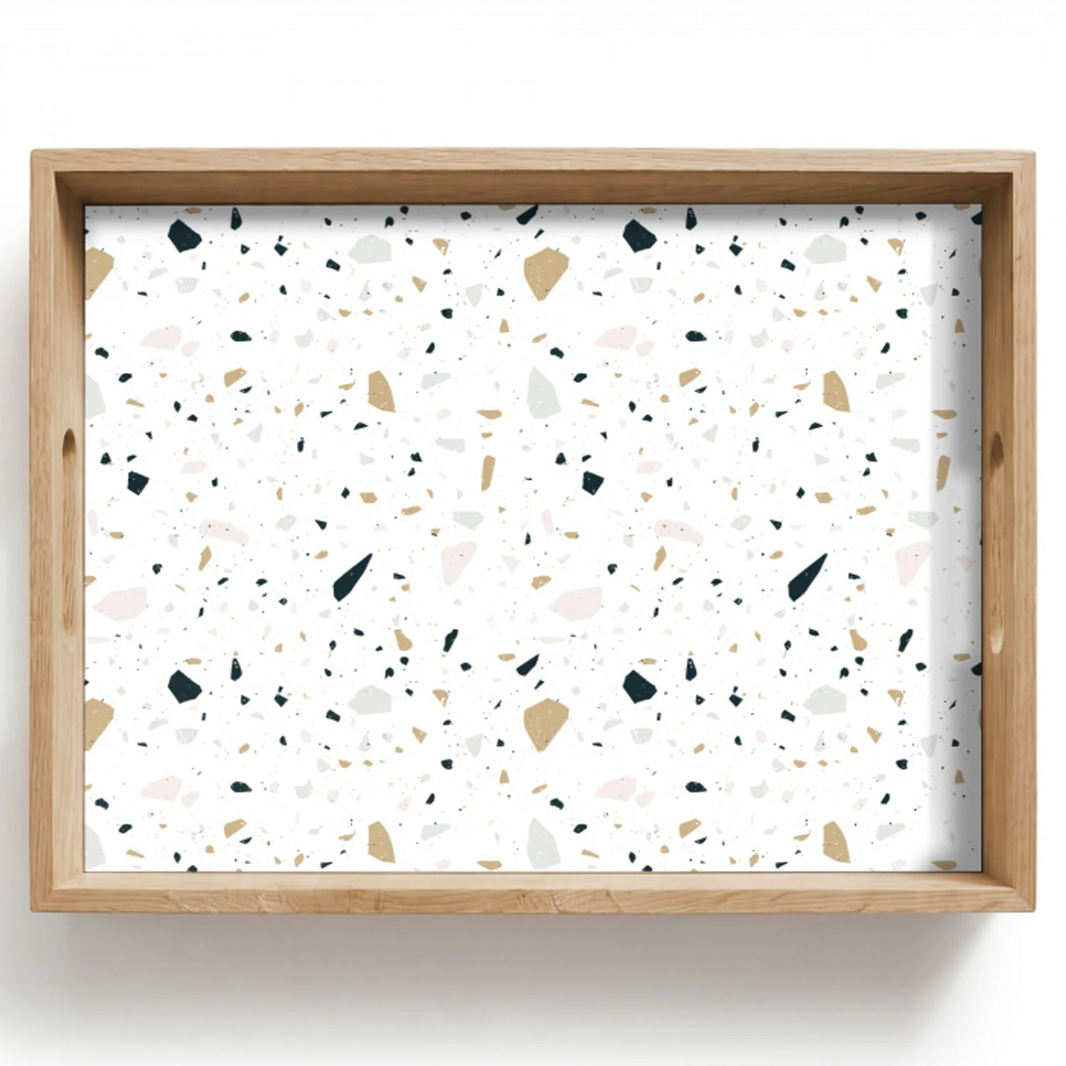 Terrazzo - Patroon - Wit - Neutraal Dienblad Rechthoek middel 911 -z3d_shopping